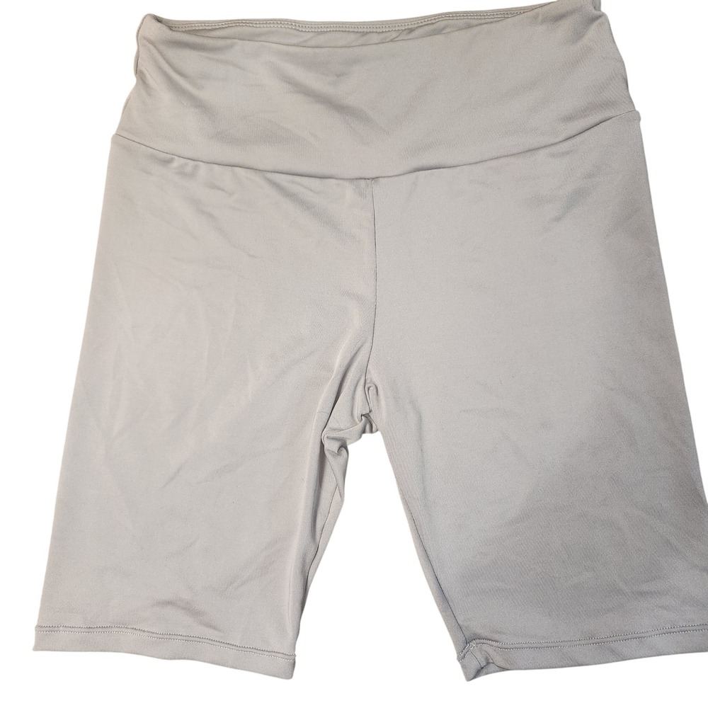 Womens Light Gray High Waist‎ Biker Shorts Athleisure Comfort Stretch Size sm/m